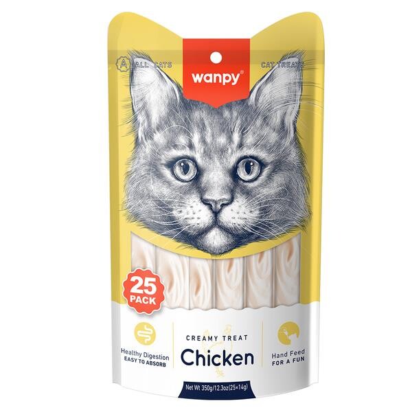 Wanpy Tavuklu Sıvı Krema Kedi Ödülü 14 GR 25 ADET 14 GR 25 ADET | SRC: Barcode: 6927749871354